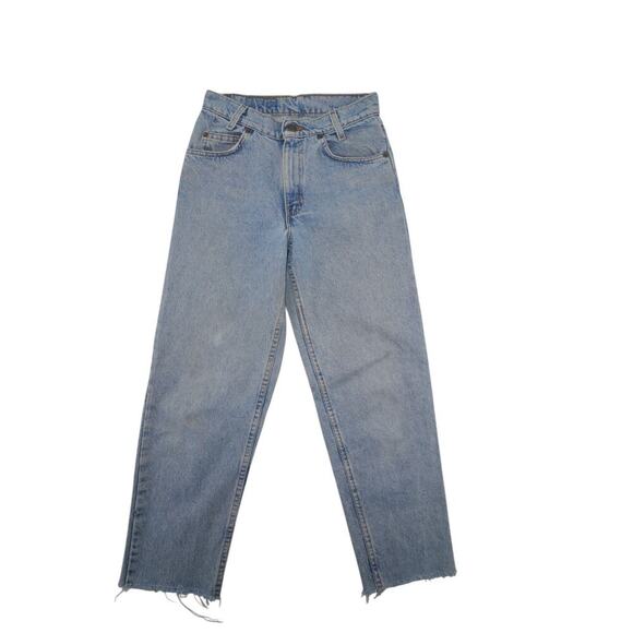 Levi’s 550 Vintage Jeans Made USA Light Wash Raw Hem Button 554 W27 L30